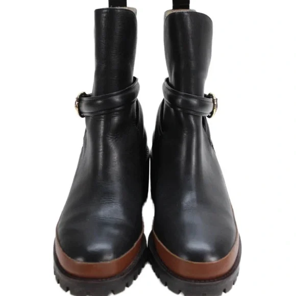 Ulla Johnson Womens Wrapped Buckle Accent Heeled Boots Black Size EUR 39